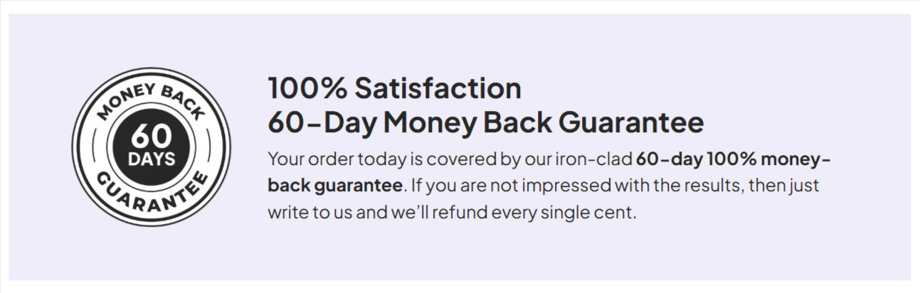 Flush Factor Plus Money Back Guarantee