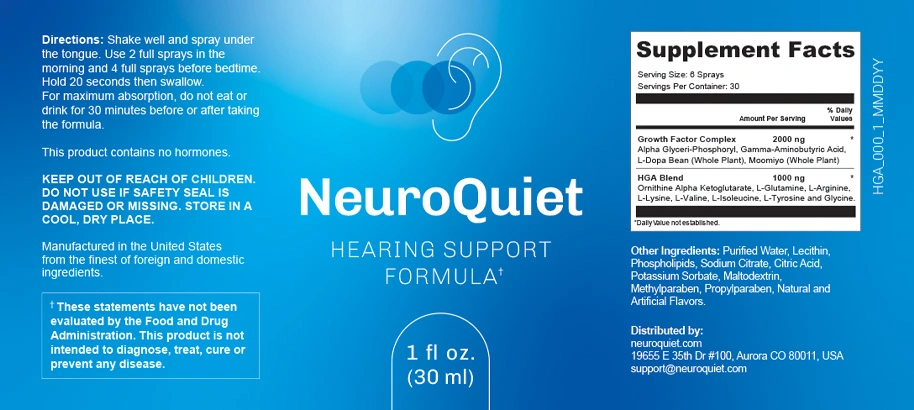 NeuroQuiet Supplement Facts
